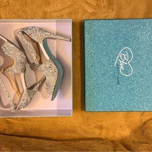 Blue by Betsey Johnson Glittering Silver Heels